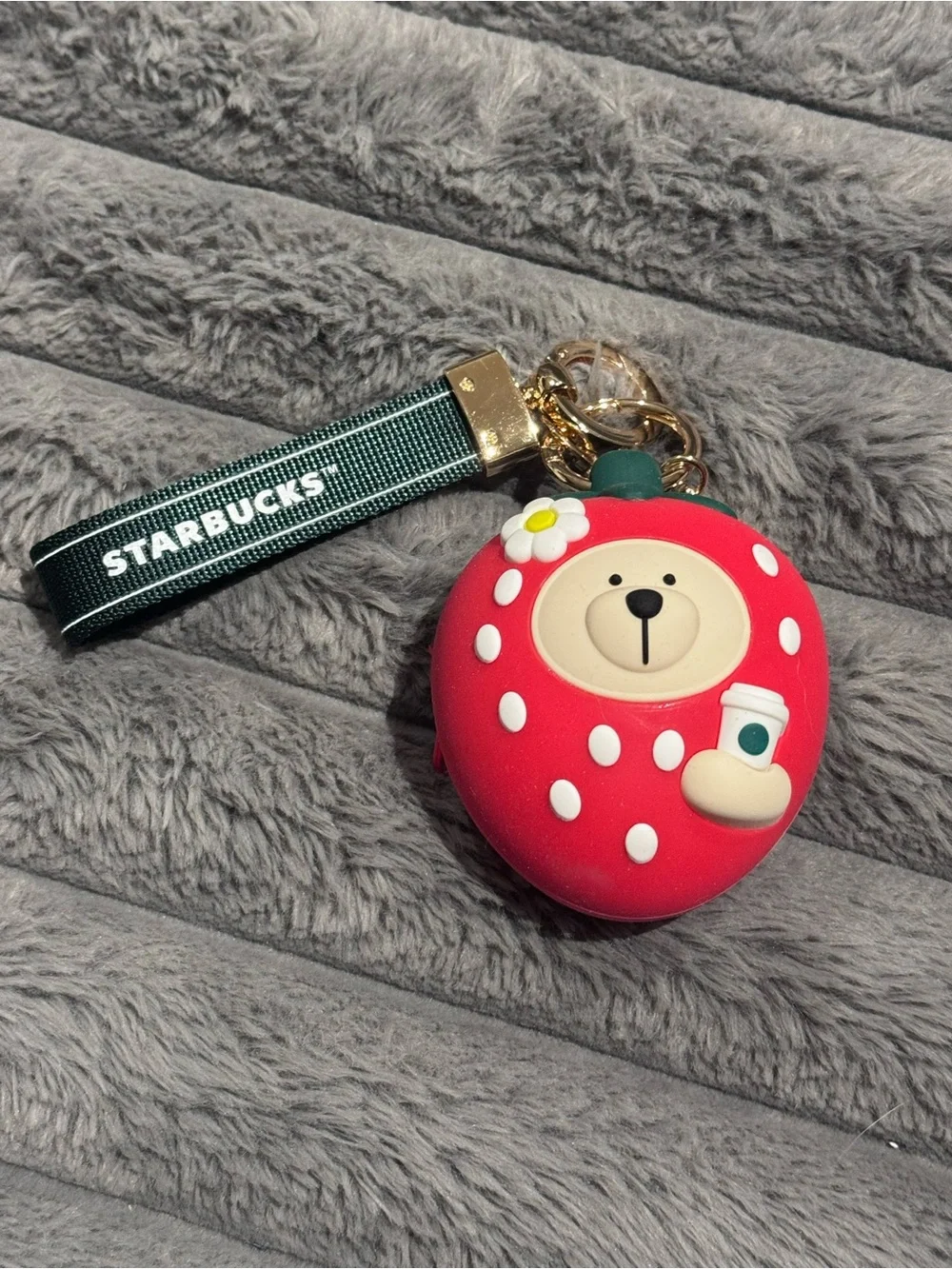 Starbucks Bearista Silicon Strawberry Keychain/Coin Purse - Taiwan Exclusive